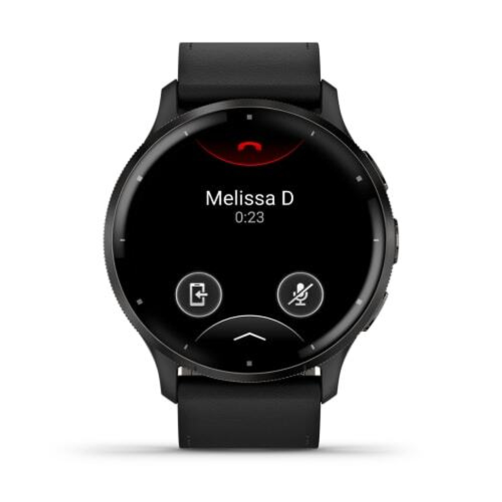 Смарт часы Garmin Venu 3 черные с серым безелем и кожаным ремешком