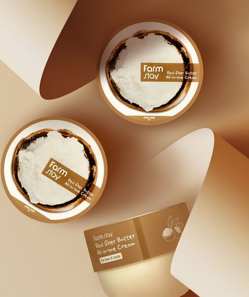 Универсальный питательный крем для лица и тела с маслом ши FarmStay Real Shea Butter All-In-One Cream, 300мл