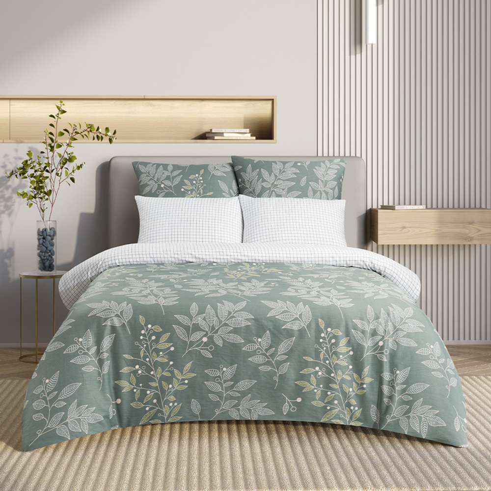 Комплект постельного белья Harmonica Евро с простыней на рез. 160х200 САТИН "Делия" (2 нав. 70х70 и 2 нав. 50х70)