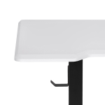 Компьютерный стол Woodville Маркос с механизмом подъема 140х80х75 белая шагрень, черный