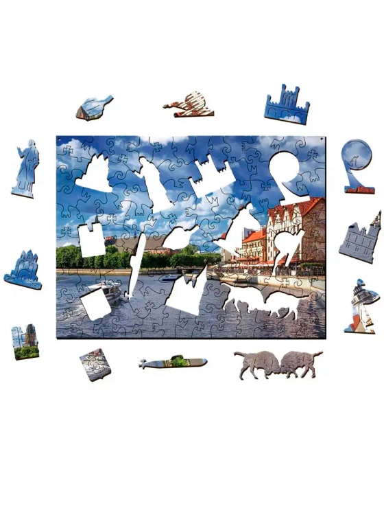 Фигурный деревянный пазл Citypuzzles Калининград
