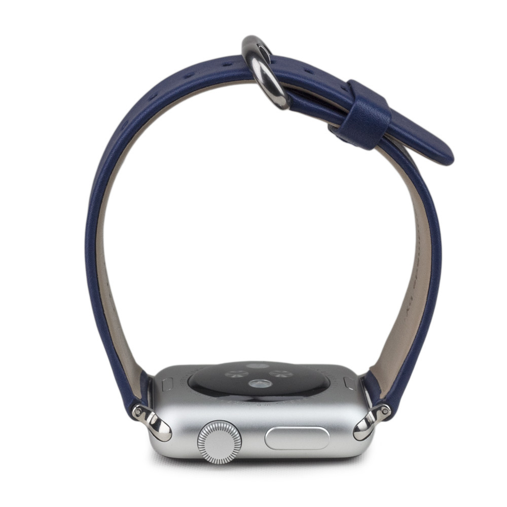 Ремешок для Apple Watch 44/45/46 mm из кожи теленка, синего цвета