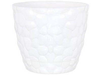 Кашпо Камни 1,4л с подставкой (белый)