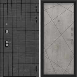 Входная металлическая дверь Бункер BN-09 Дуб майдера горизонт с черной патиной/ ФЛ- 291 бетон светлый