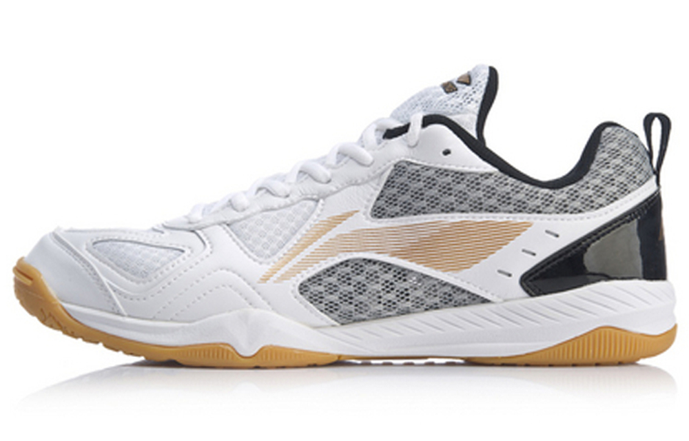 Li Ning Comfortable Abrasion Resistant Breathable Low top Table Tennis Shoes Men"s Black White