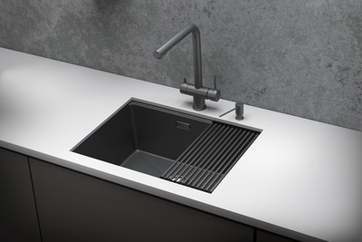 Granula KS-6045U, ГРАФИТ МАТОВЫЙ, стальная кухонная мойка KITCHEN SPACE