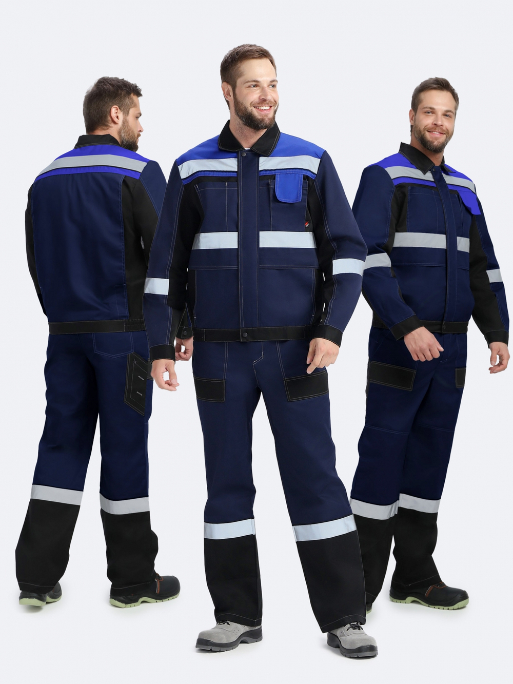 Костюм Вивантек-2 СОП К. (тк.Смесовая МВО,240) п/к, т.синий/черный/васильковый