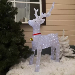 Светодиодная фигура Олень величавый 80x130x50 см., акрил, 228 холодных белых LED, 8 режимов, 24 В, Luazon Lighting (2310848)