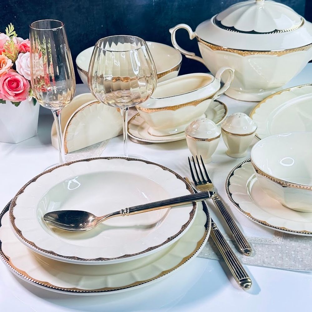 Lenardi 205-939 Обеденный сервиз 30пр. ИМПЕРИАЛ ЗОЛОТО в под.уп.(х1)Фарфор