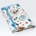 5164376 Клеенка 70*100 см., на резинке, арт. 0065, с окантовкой, рисунок "Совы", цвет МИКС