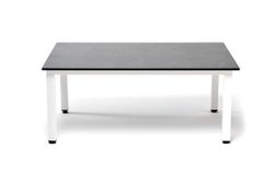 "Канны" журнальный столик из HPL 90х60, H40, каркас белый, цвет столешницы "серый гранит"