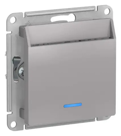 ATLASDESIGN ВЫКЛЮЧАТЕЛЬ карточный с подсветкой, 10А, без задержки отключения, механизм, АЛЮМИНИЙ