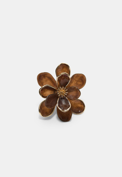 STRADIVARIUS Контрастное кольцо с цветком, коричневый