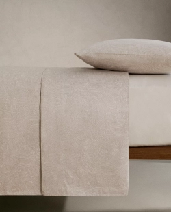 ZARA HOME ПОДОДЕЯЛЬНИК ИЗ САТИНА С УЗОРОМ ПЕЙСЛИ, СЕРЫЙ