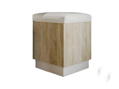 Пуфик секция №18 НКМ Эдем-1 (дуб сонома/белый жемчуг; дуб сонома)