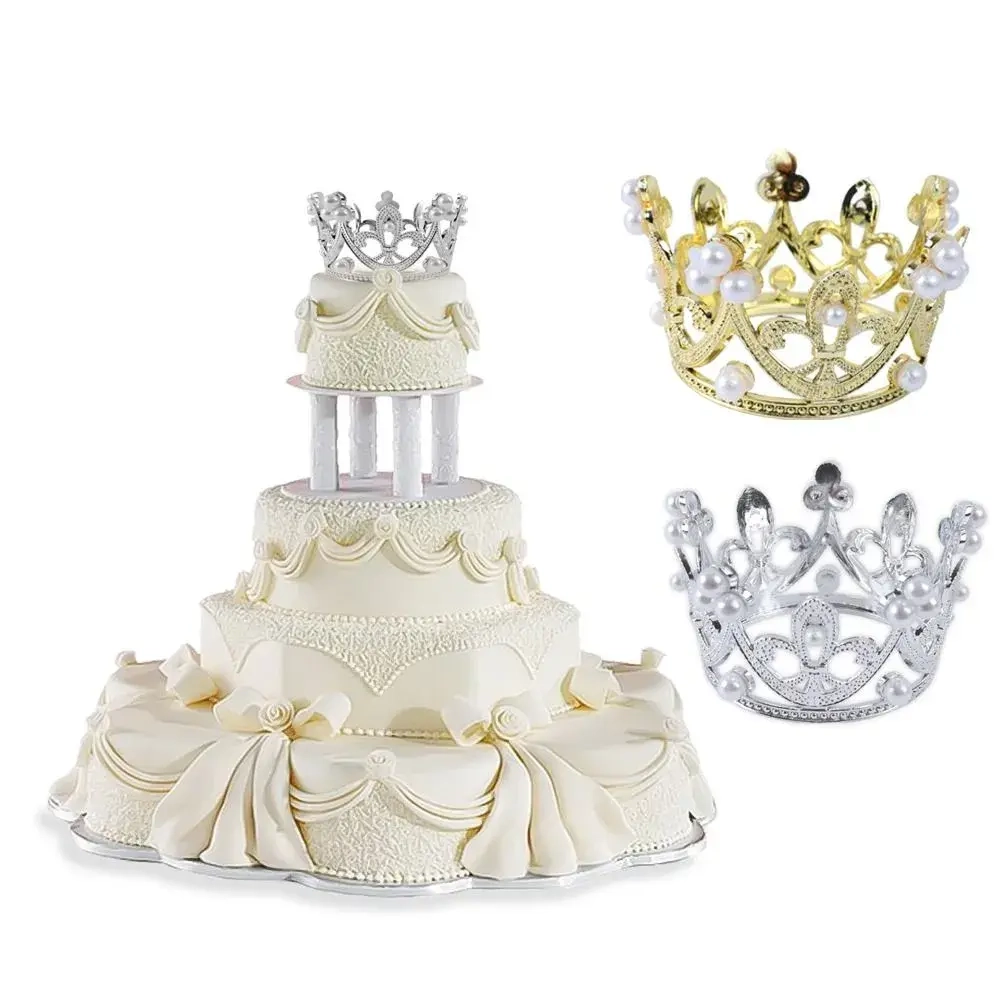 Корона для бенто золотая с жемчугом