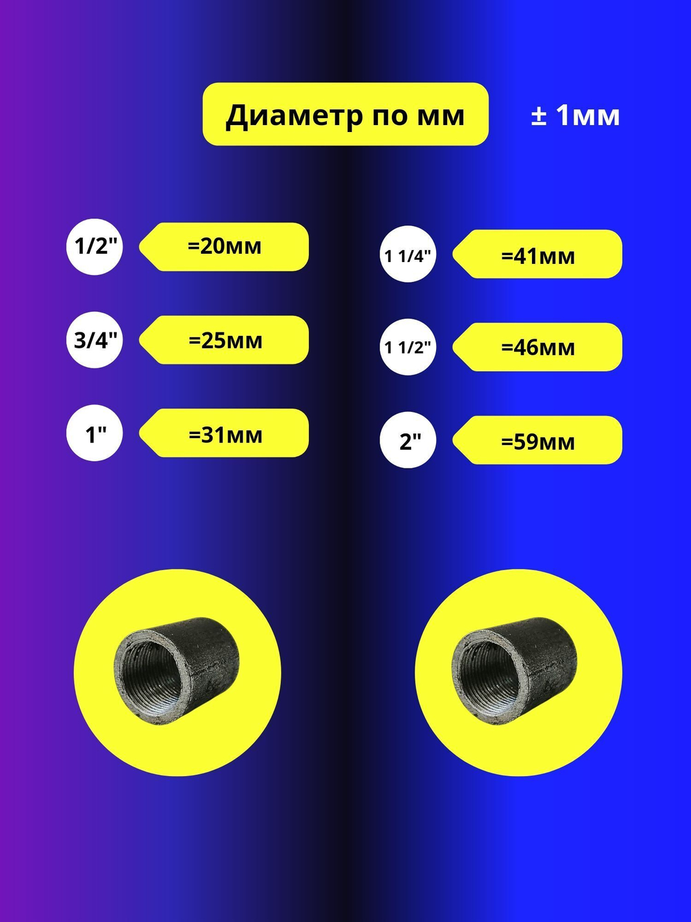 Муфта приварная стальная 1 1/4" 2шт