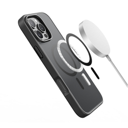 Прозрачный матовый чехол с черными рамками и с поддержкой MagSafe от Dux Ducis для iPhone 16 Pro, серия Yind Series Case