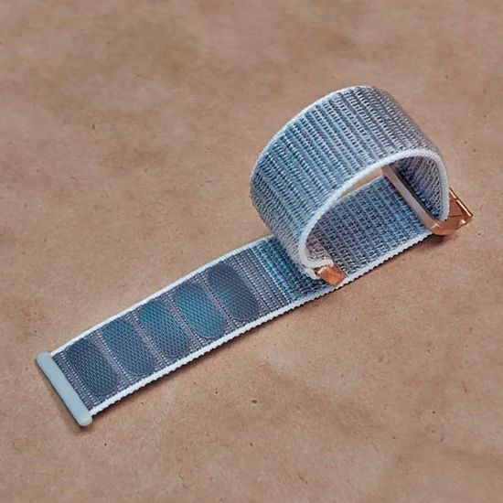 Ремешок QuickFit 20 мм нейлоновый для Garmin Fenix 7S, Fenix 6S, Fenix 5S, Instinct 2S, Epix Pro Gen 2 (42 mm) быстросъемный велкро (Серый, золото)