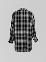 Рубашка One Peach 51 удлиненная в клетку с карманом на груди