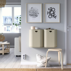 IKEA GÅRDSBUTIK  (ИКЕА ГÅРДСБУТИК)  -  Пластиковая корзина с крышкой, серо-бежевый, 21 л