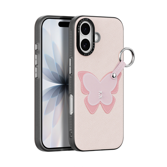 Чехол светло-розового цвета (Butterfly Edition) для iPhone 17, серия Luvy Series Case (со съемным ремешком) от Dux Ducis
