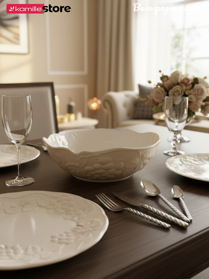 Салатник 27,5х9 см., набор 2 шт., фарфор, коллекция "Виноградная лоза"