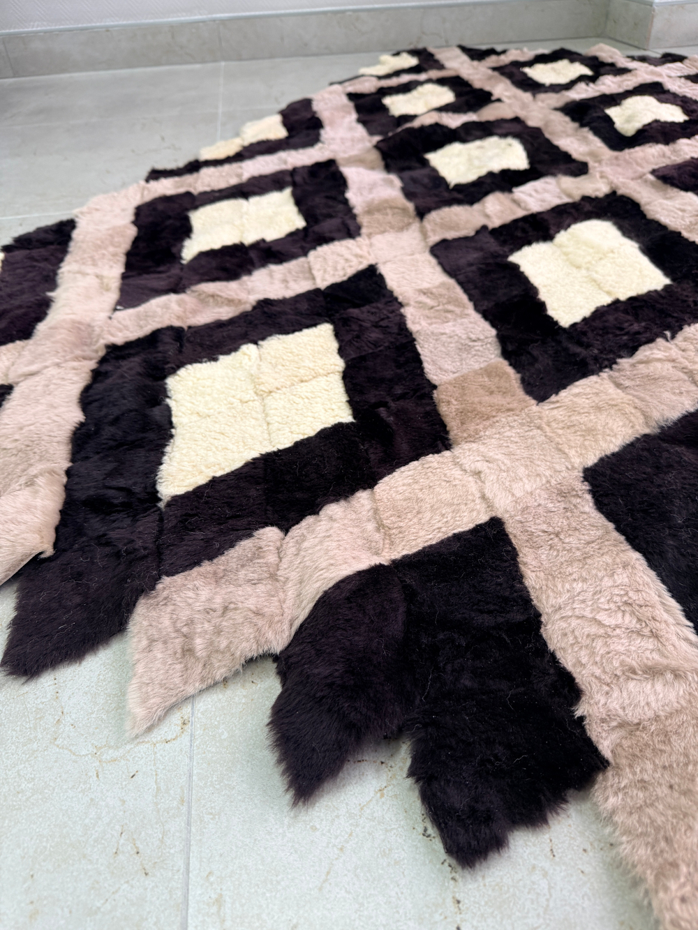 Покрывало меховое ковер из шкуры овчины