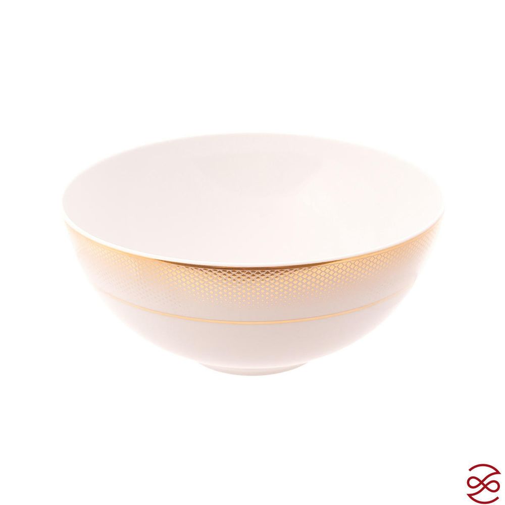 Салатник Falkenporzellan Deluxe Shape - Rio White Gold Gold 21 см