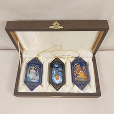 Набор ёлочных игрушек-конфет с ручной росписью Палех "Сказки" в футляре