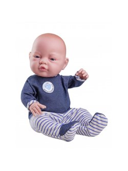 Кукла для девочки Paola Reina 45см виниловая Бэби  в синих ползунках