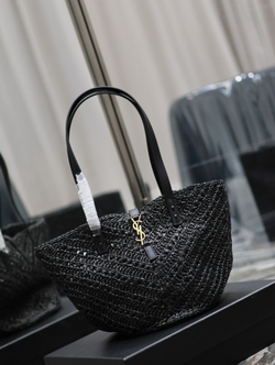Saint Laurent Panier Small in Raffia