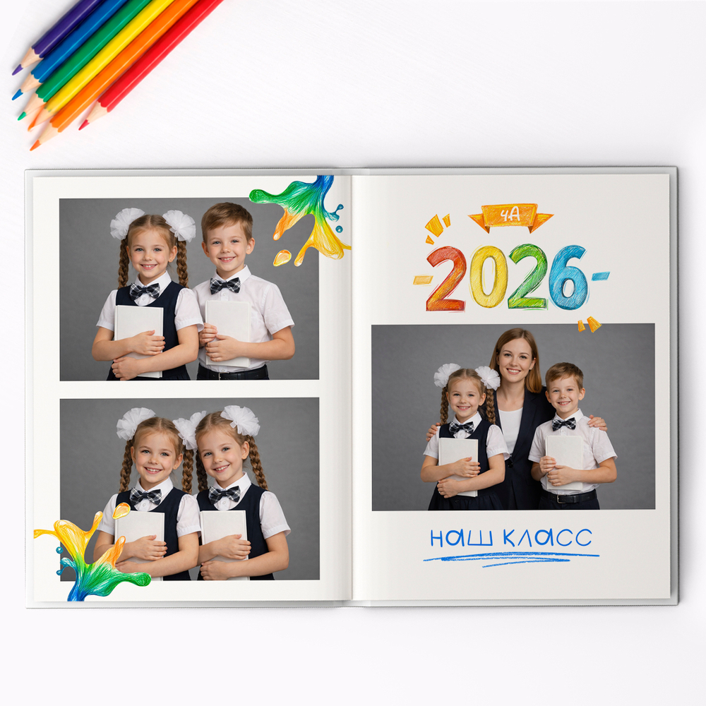 PSD-Шаблон фотокниги "Кляксы"