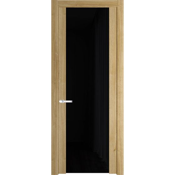 Межкомнатная дверь Profil Doors 1.13N дуб карамель стекло чёрный триплекс 8 мм
