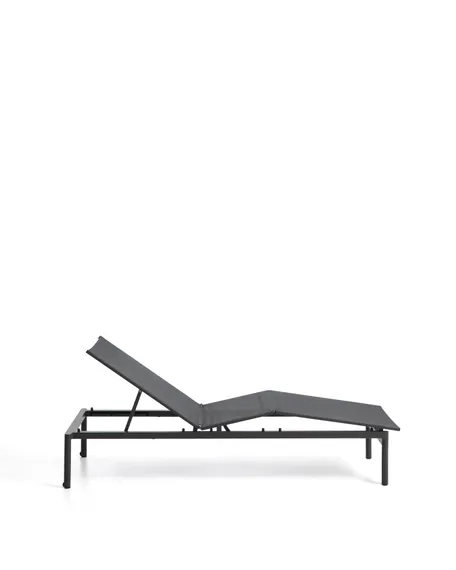 Шезлонг Lesina из алюминия и ткани графитового цвета