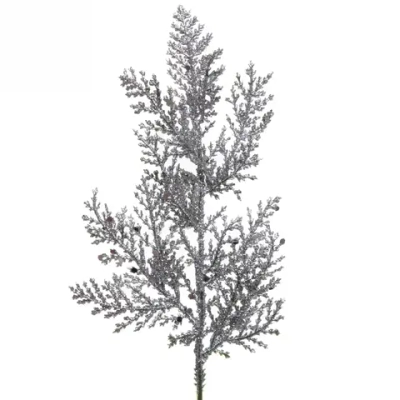 Ветка декоративная «Блеск» 25 см, Серебро