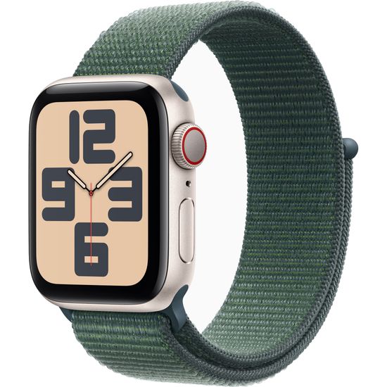 Apple Watch SE 2 (2024) GPS + Cellular 40mm Starlight Aluminum Case with Lake Green Sport Loop