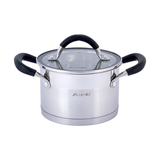 Набор кастрюль 2,0 л; 2,7 л. из нержавеющей стали Kamille KM 5751 с силиконовыми вставками на ручках