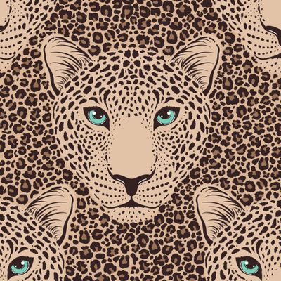 Узор с головой леопарда