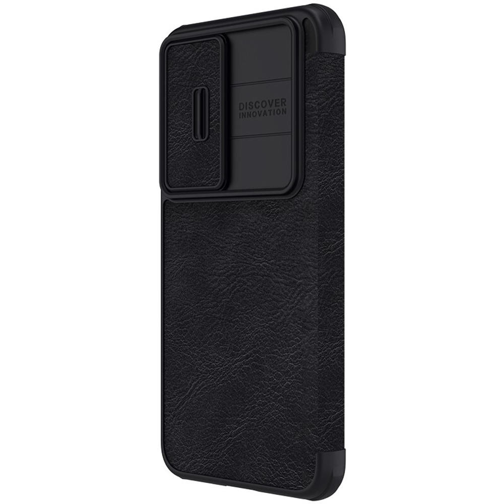 Кожаный чехол книжка от Nillkin для смартфона Samsung Galaxy S23+ Плюс, серия Qin Pro Leather с защитной шторкой для камеры