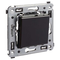 Выключатель одноклавишный в стену, "Avanti", "Черный квадрат"