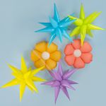 Шар 3D (26''/66 см) Звезда, Составная, Светло-голубой, Макарунс, 1 шт. в уп.