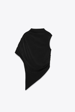 ZARA ТОП АСИММЕТРИЧНОГО КРОЯ, ЧЕРНЫЙ