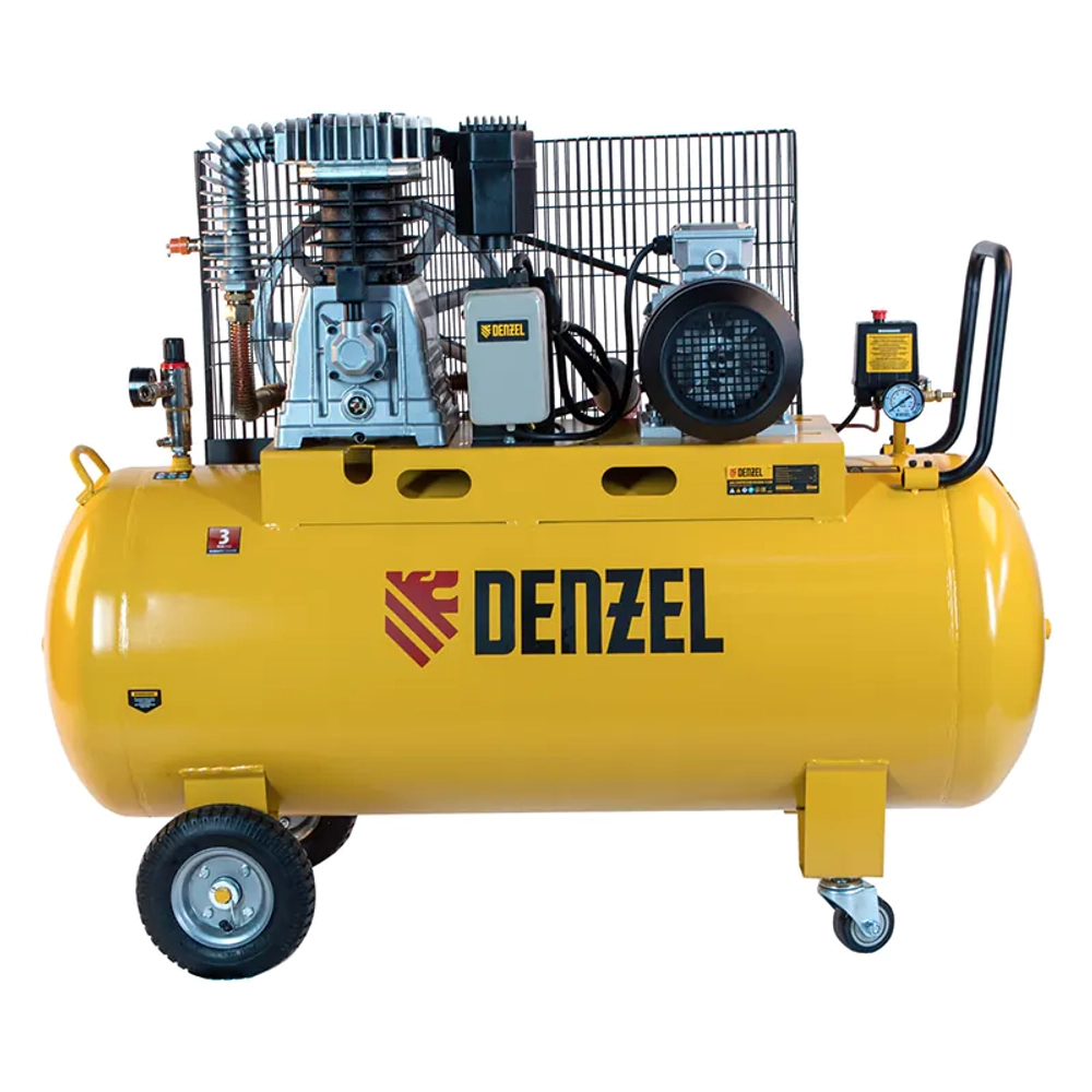 DENZEL BCI4000-T/200 компрессор воздушный 4.0 квт, ременный привод, 200 литров, 690 л/мин 58124