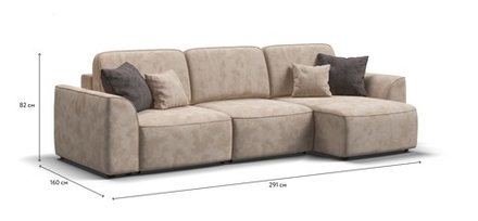 Угловой диван Кинг Велюр Алькантара пепел