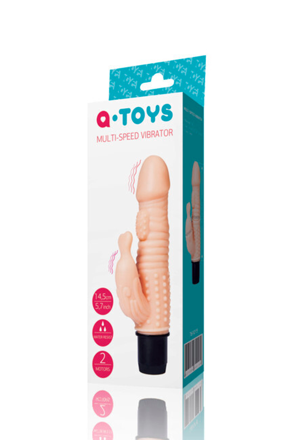 Вибратор с клиторальным массажером A-Toys вторая кожа (16 см) (Цвет: телесный)