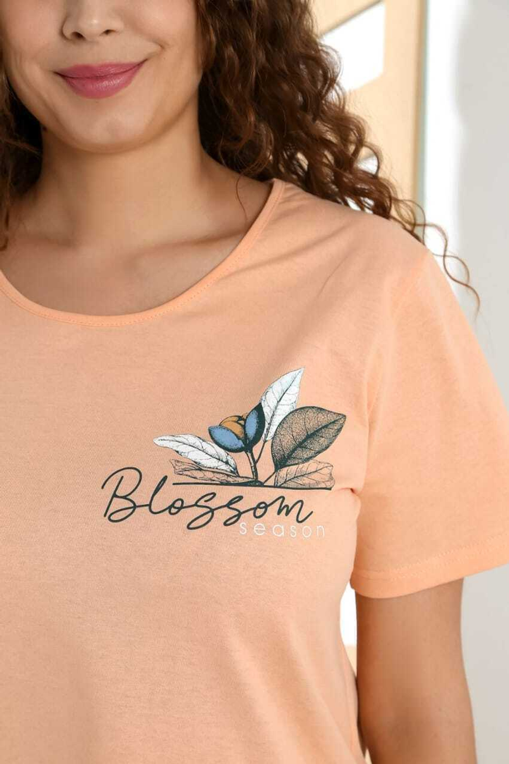 [m]Пижама женская штаны 7/8+футб к/р К-692