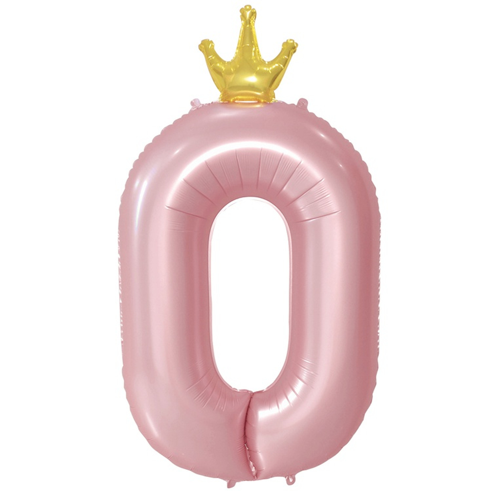 Шар фольгированный Цифра 0 115 см (Розовый)