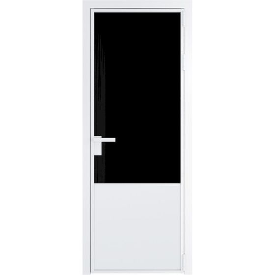 Алюминиевая дверь 19AG вайт стекло чёрный триплекс