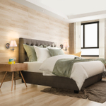 Настенный светильник 1x40Вт E14, металл/ткань, сатин никель